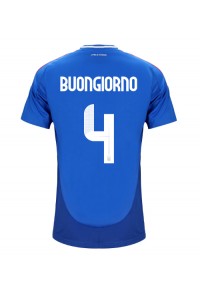 Italië Alessandro Buongiorno #4 Voetbaltruitje Thuis tenue EK 2024 Korte Mouw